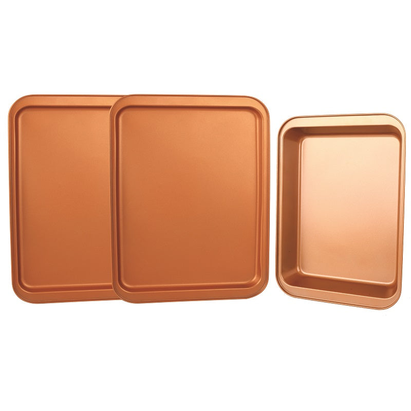 PureBake Copper Nonstick 3 Pcs Bakeware Set