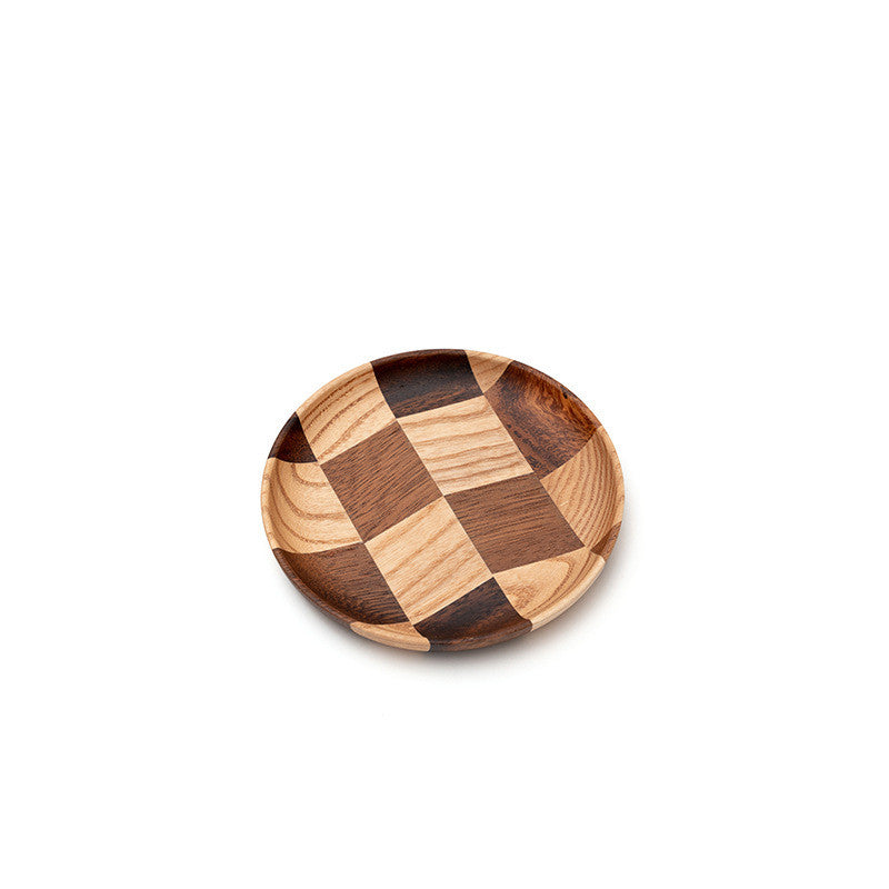 Acacia Checkered Wood Serving Tray